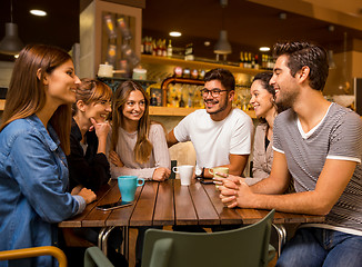 Image showing Friends at the cafe 