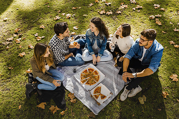 Image showing Pizza with Friends