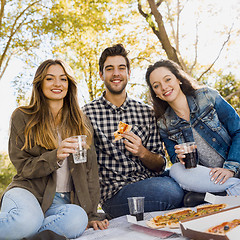 Image showing Pizza with Friends