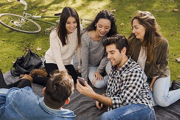 Image showing Friends at the park