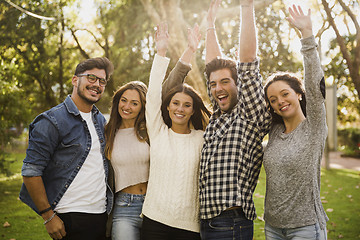 Image showing Friends at the park