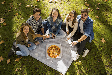 Image showing Pizza with Friends