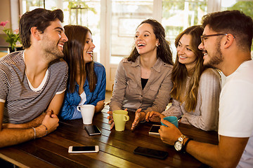 Image showing Friends at the cafe 