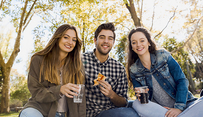 Image showing Pizza with Friends