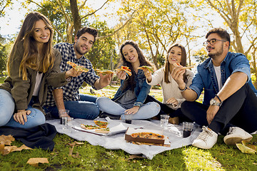 Image showing Pizza with Friends