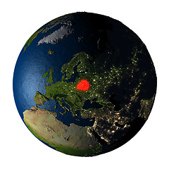 Image showing Belarus in red on Earth isolated on white