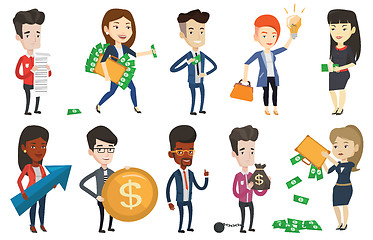 Image showing Vector set of business characters.