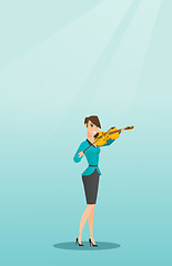 Image showing Woman playing the violin vector illustration.