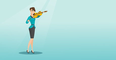 Image showing Woman playing the violin vector illustration.