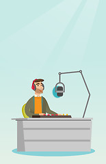 Image showing Dj working on the radio vector illustration