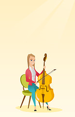 Image showing Woman playing the cello vector illustration.