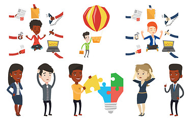 Image showing Vector set of business characters.