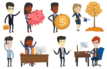 Image showing Vector set of business characters.