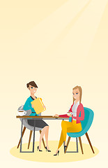 Image showing Two businesswomen during business meeting.