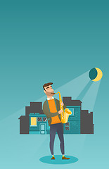 Image showing Musician playing the saxophone vector illustration