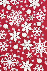 Image showing Christmas Snowflake and Bauble Background