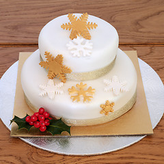 Image showing Snowflake Christmas Cake