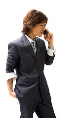 Image showing Asian business man and phone