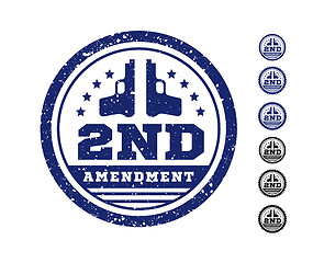 Image showing Second Amendment to the US Constitution on the authorization to bear arms. Stamp, seal. Vector illustration