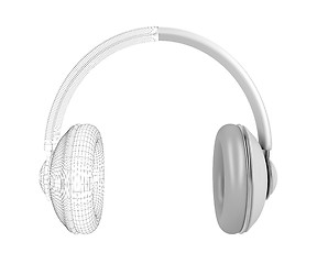 Image showing 3D render of big headphones