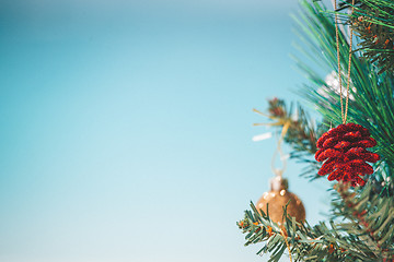 Image showing Christmas tree baubles seasonal  background 