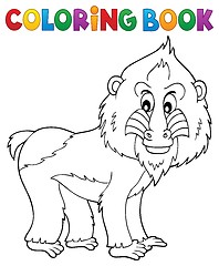 Image showing Coloring book mandrill theme 1