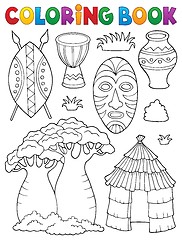 Image showing Coloring book African thematics set 1