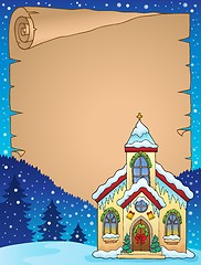 Image showing Christmas church building parchment 1