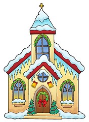 Image showing Christmas church building theme image 1