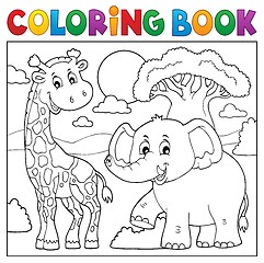 Image showing Coloring book African nature topic 1