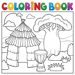 Image showing Coloring book African thematics 1