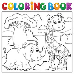 Image showing Coloring book African nature topic 2