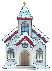 Image showing Winter church building theme image 1