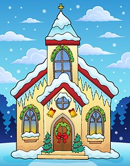 Image showing Christmas church building theme image 2