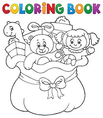 Image showing Coloring book Christmas bag topic 1