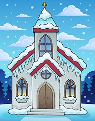 Image showing Winter church building theme image 2