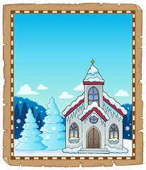 Image showing Winter church theme parchment 1