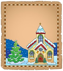 Image showing Christmas church building parchment 2