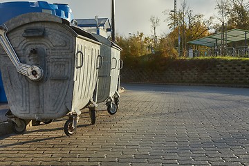 Image showing Garbage Containers in a urban area