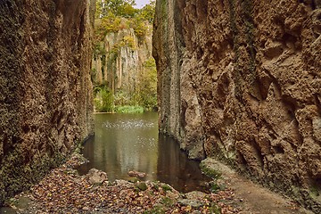 Image showing Lake between cliffs