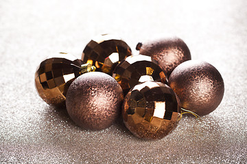 Image showing Christmas golden and brown decorations.