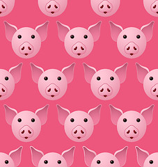 Image showing New Year 2019 Pig Seampless Pattern