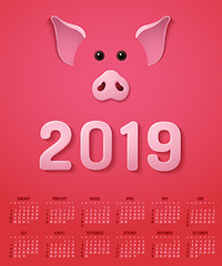 Image showing Chinese New Year 2019 Pig Calendar