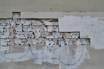 Image showing Smeared graffiti on the wall