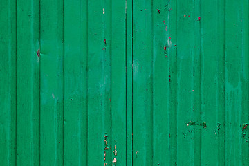 Image showing Old green iron painted container