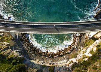 Image showing Looking down on Sea Cliff Bridge