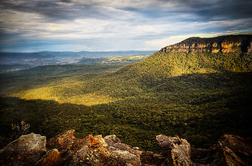 Image showing Morning light into the Megalong Valley Blue Mountains