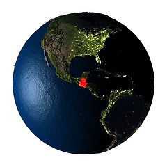 Image showing Guatemala in red on Earth isolated on white