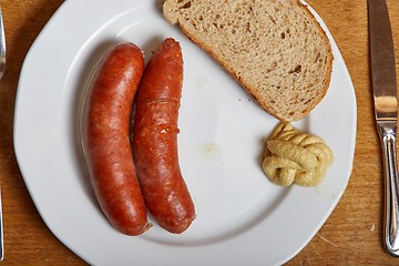 Image showing Simple sausages dinner