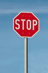 Image showing Stop sign closeup